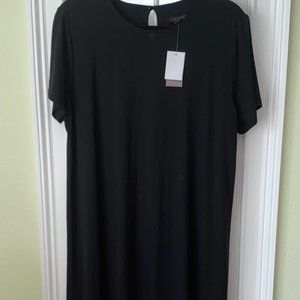 NWT - JJill Black dress, stretchy, short sleeves